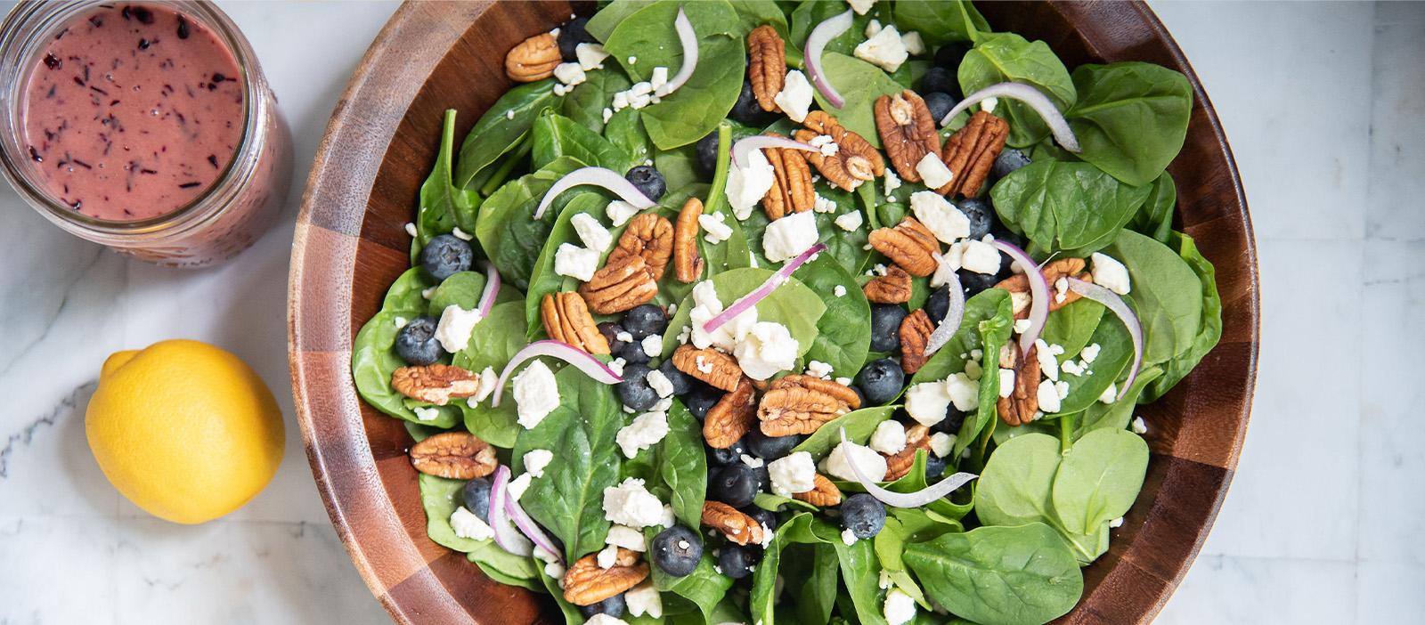 Spinach Salad with Blueberry Vinaigrette
